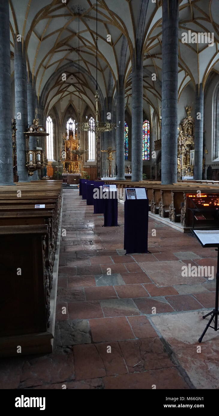 Schwaz - Tirol Österreich Kirche Pfarrkirche Maria Himmelfahrt, Kirche in Tirol in der Nähe von Innsbruck Österreich Stockfoto