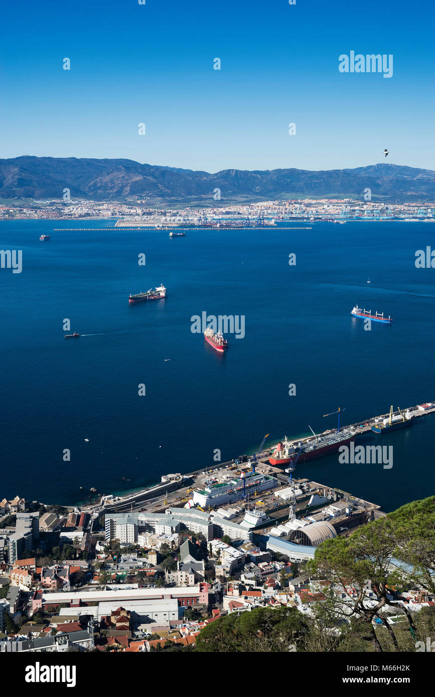 Algeciras Bay, Gibraltar, Großbritannien Stockfoto