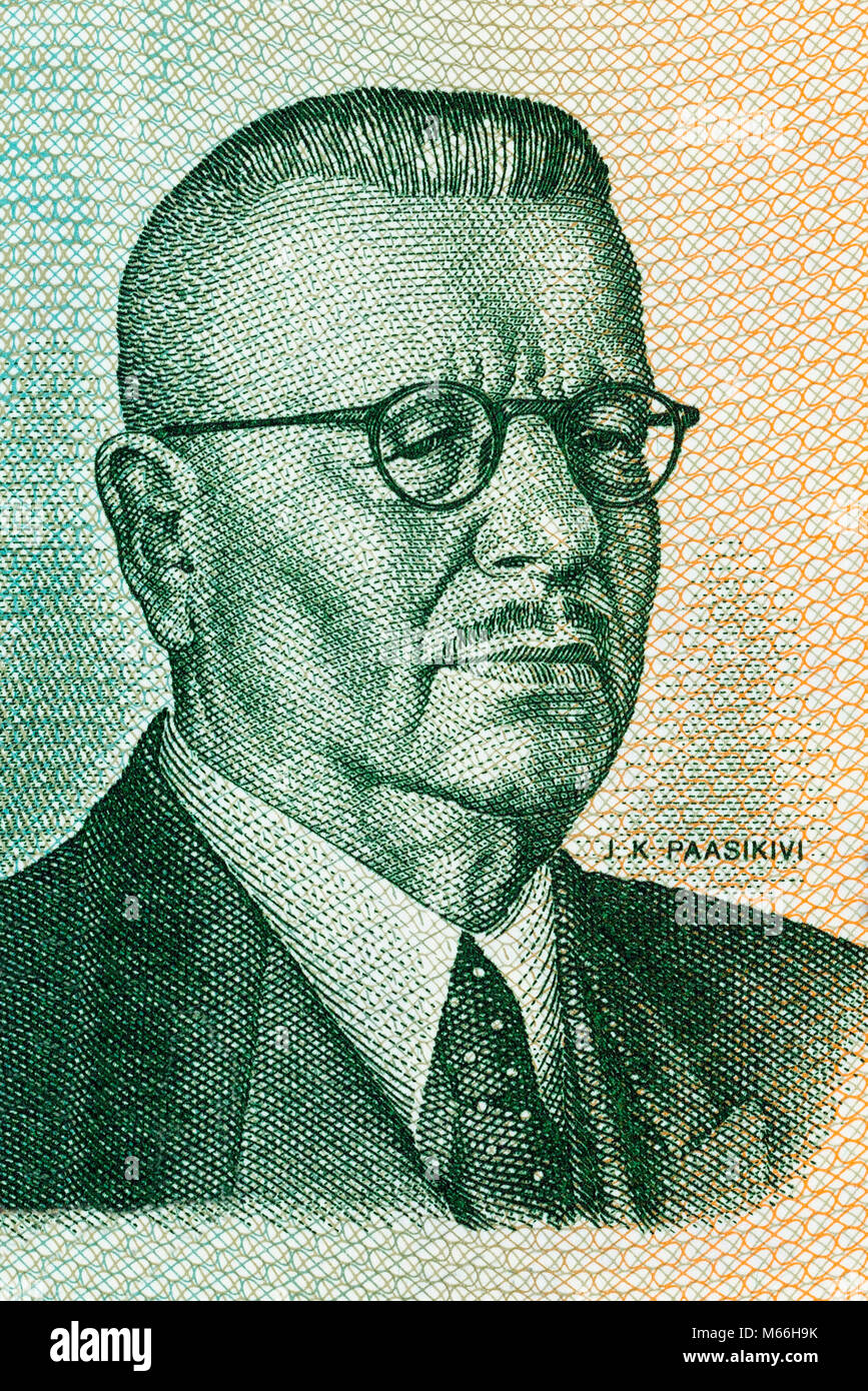 Juho Kusti Paasikivi Portrait von finnischen Geld Stockfoto