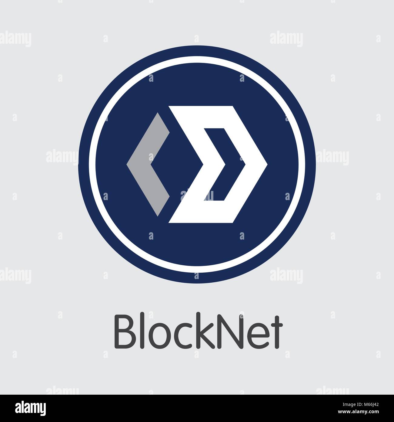 Blocknet digitale Währung - Vektor Zeichen Symbol. Stock Vektor