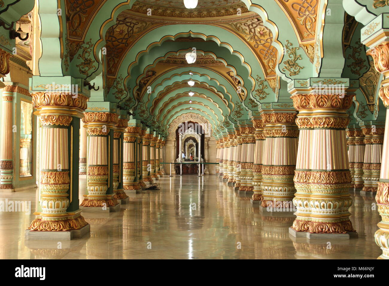 Innenraum Der Ambavilas Palast Oder Mysore Palace Stockfoto
