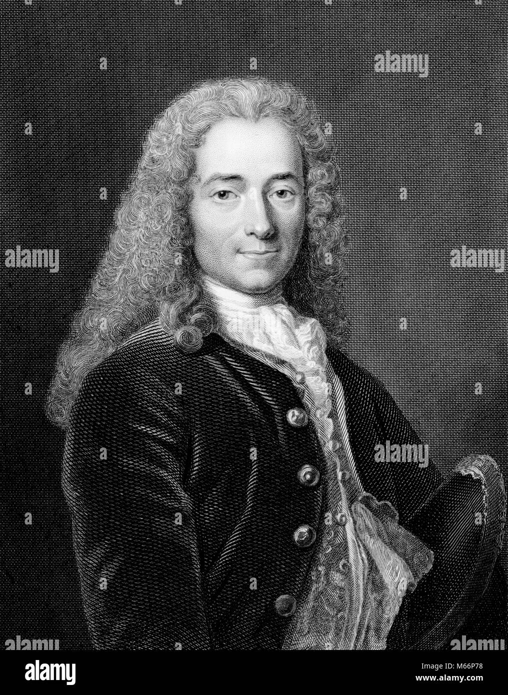 1700s Portrait von Voltaire, der französische Schriftsteller und Philosoph AUF KAMERA FÜHRENDE FIGUR DER AUFKLÄRUNG SCHRIEB CANDIDE - q 53191 CPC 001 HARS POLITIK THEMA AUTOR MÄNNER Mitte - Mitte - erwachsenen Mann Philosoph schrieb 1700 BEFÜRWORTUNG ANGRIFFE KATHOLISCHE KIRCHE B&W SCHWARZ UND WEISS CANDIDE KAUKASISCHEN ETHNIE KRITIKER AUFKLÄRUNG FRANÇOIS-MARIE AROUET RELIGIONSFREIHEIT MEINUNGSFREIHEIT FRANZÖSISCHEN AUFKLÄRUNG HISTORIKER BETRACHTEN KAMERA ROMANCIER BERUFE ALTMODISCHE PERSONEN DICHTER SATIRISCHER POLEMIKER TRENNUNG VON KIRCHE UND STAAT VOLTAIRE WIT Stockfoto