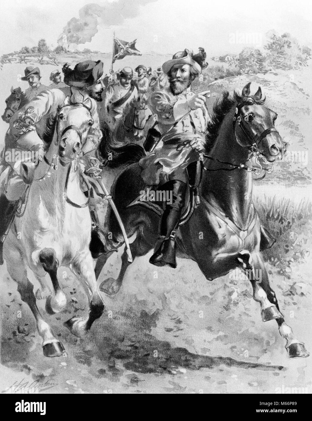 1860 verbündete General JEB J.E.B. STUART Streifzüge um McCLELLAN JUNI 1862 AMERIKANISCHER BÜRGERKRIEG, Kavallerie Pferde - q 61016 CPC 001 HARS SIEG STRATEGIE AUFREGUNG BERÜHMTEN FÜHRUNG mächtig stolz UNIFORMEN EINE PERSON MIT ANDEREN WÜSTE KAMPAGNE ZUSAMMENARBEIT 1860s KLEINE GRUPPE VON TIEREN EQUINE KONFÖDERIERTEN WIDERSPRÜCHLICHE WESEN GESTORBEN JEB MÄNNER SÄUGETIER Mitte - Mitte - erwachsenen Mann junger erwachsener Mann 1862 AMERIKANISCHER BÜRGERKRIEG, B&W Schlachten kämpfen SCHWARZ UND WEISS KAUKASISCHEN ETHNIE KAVALLERIE BÜRGERKRIEG KONFLIKTE BERÜHMTE PERSON JUNI MCCLELLAN PERSONEN ÜBERFALLEN STUART Stockfoto