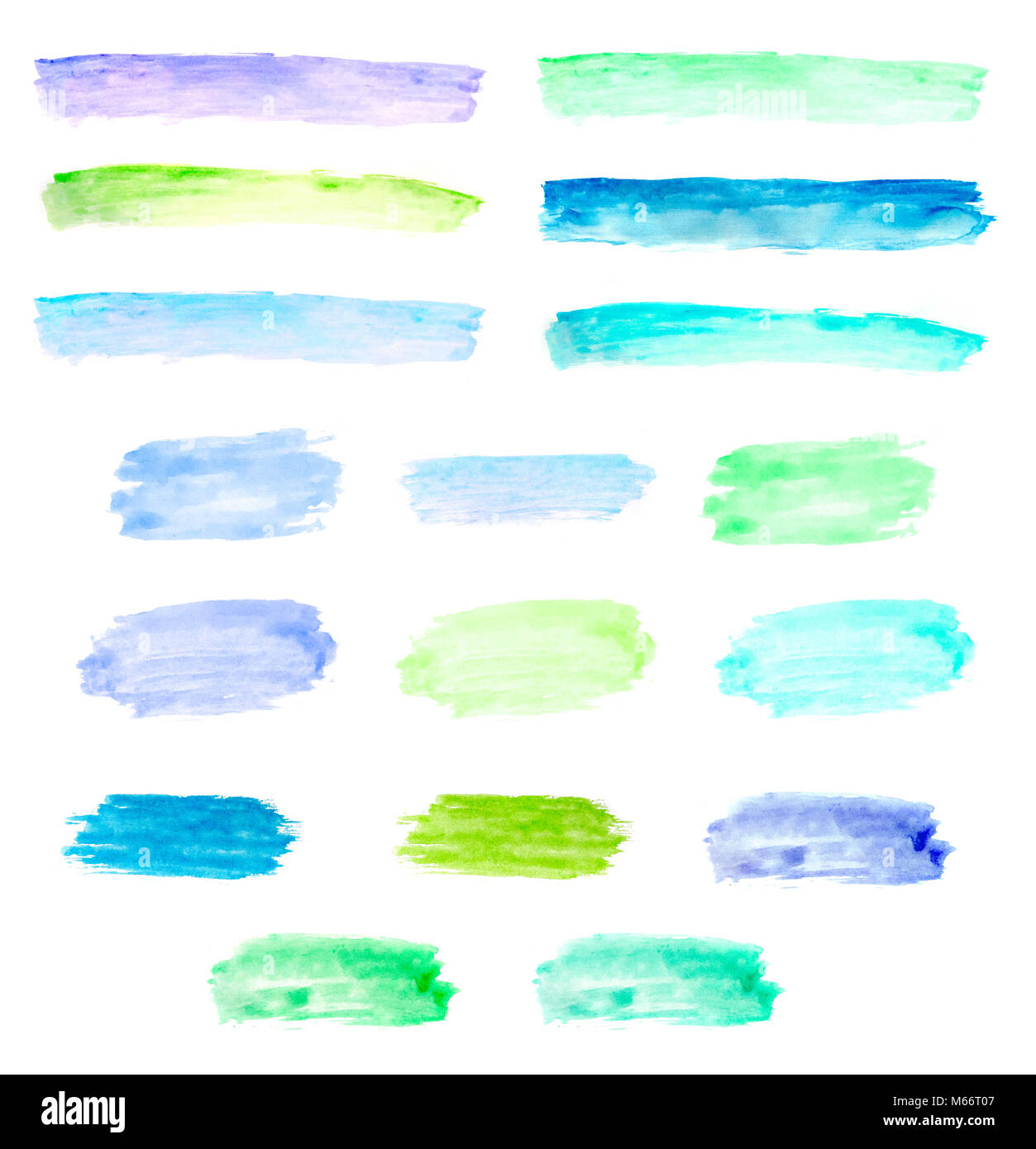 Schöne Sammlung der blau getönten Aquarell Hintergrund Elemente für Ihr nächstes Projekt Stockfoto
