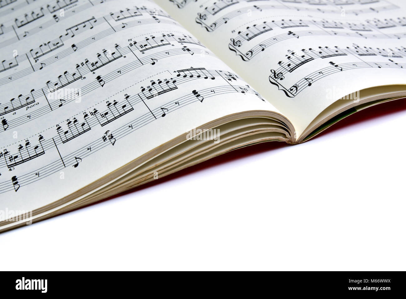Closeup Noten. Kopieren Sie Platz. Musikalischer Hintergrund. Stockfoto