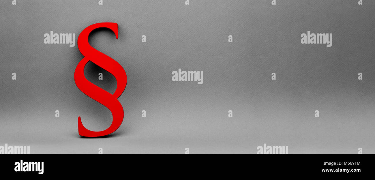 Grau banner Hintergrund mit einem roten Absatz als recht Konzept Stockfoto