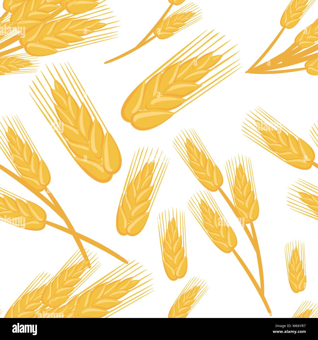 Nahtlose Muster der Trauben von Weizen Zutat für Brot backen Bio Vegetarische Kost Vector Illustration auf weißem Hintergrund Web site Seite und mobile App Design Stock Vektor