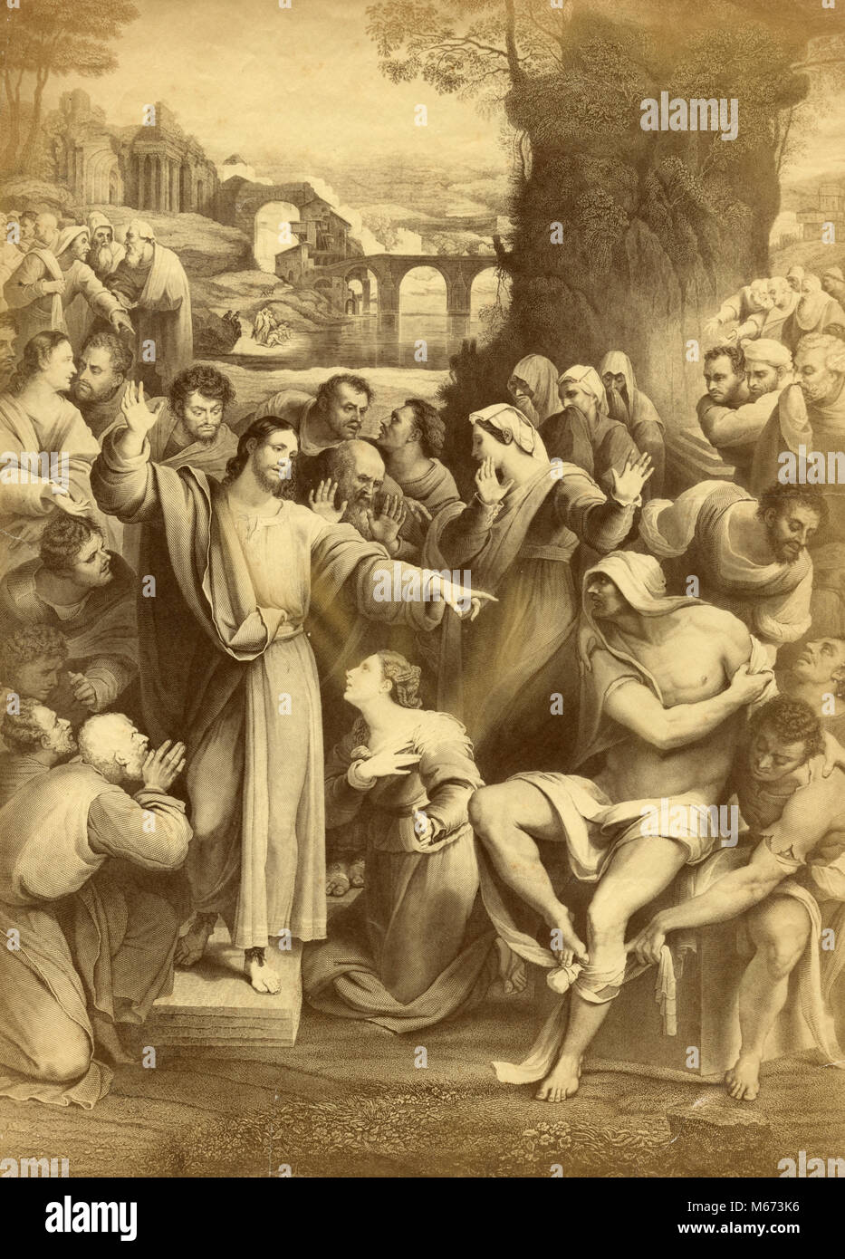 Die Auferweckung des Lazarus oder die Auferweckung des Lazarus, Malerei Stockfoto