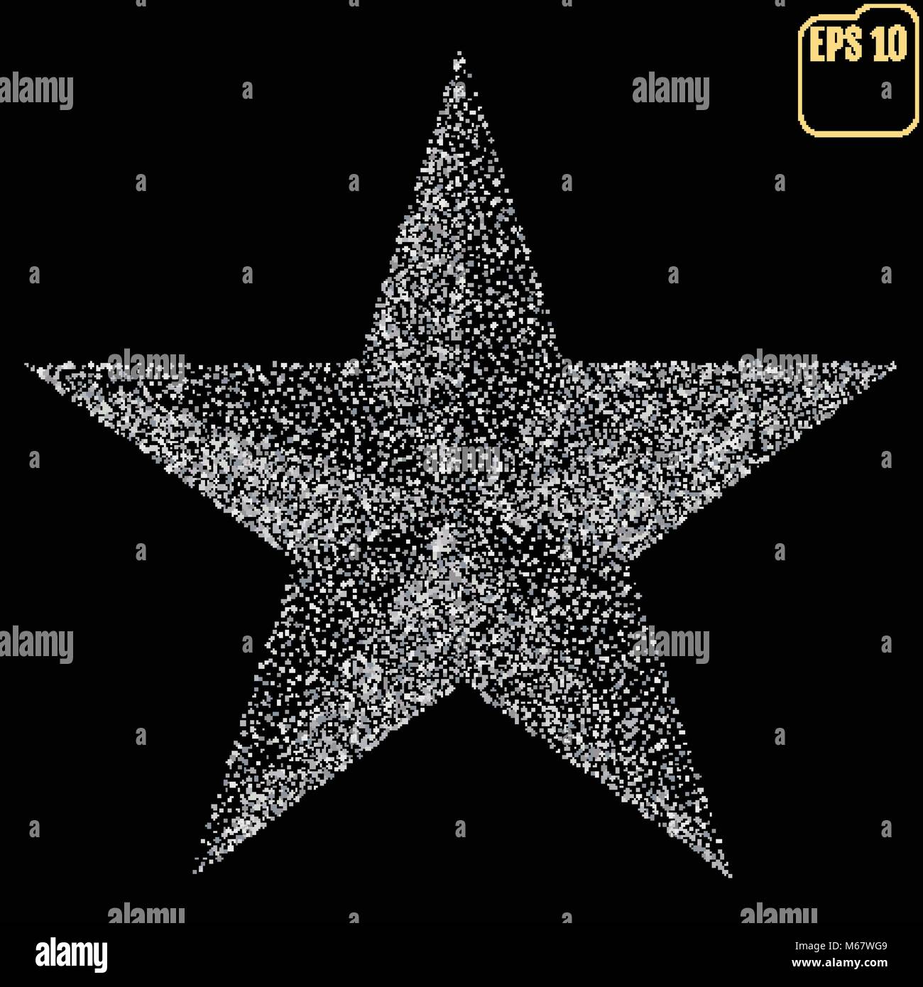 Silver Star Vektor Banner Silber Glitzer Vorlage Karten Vip Bereich Stock Vektorgrafik Alamy