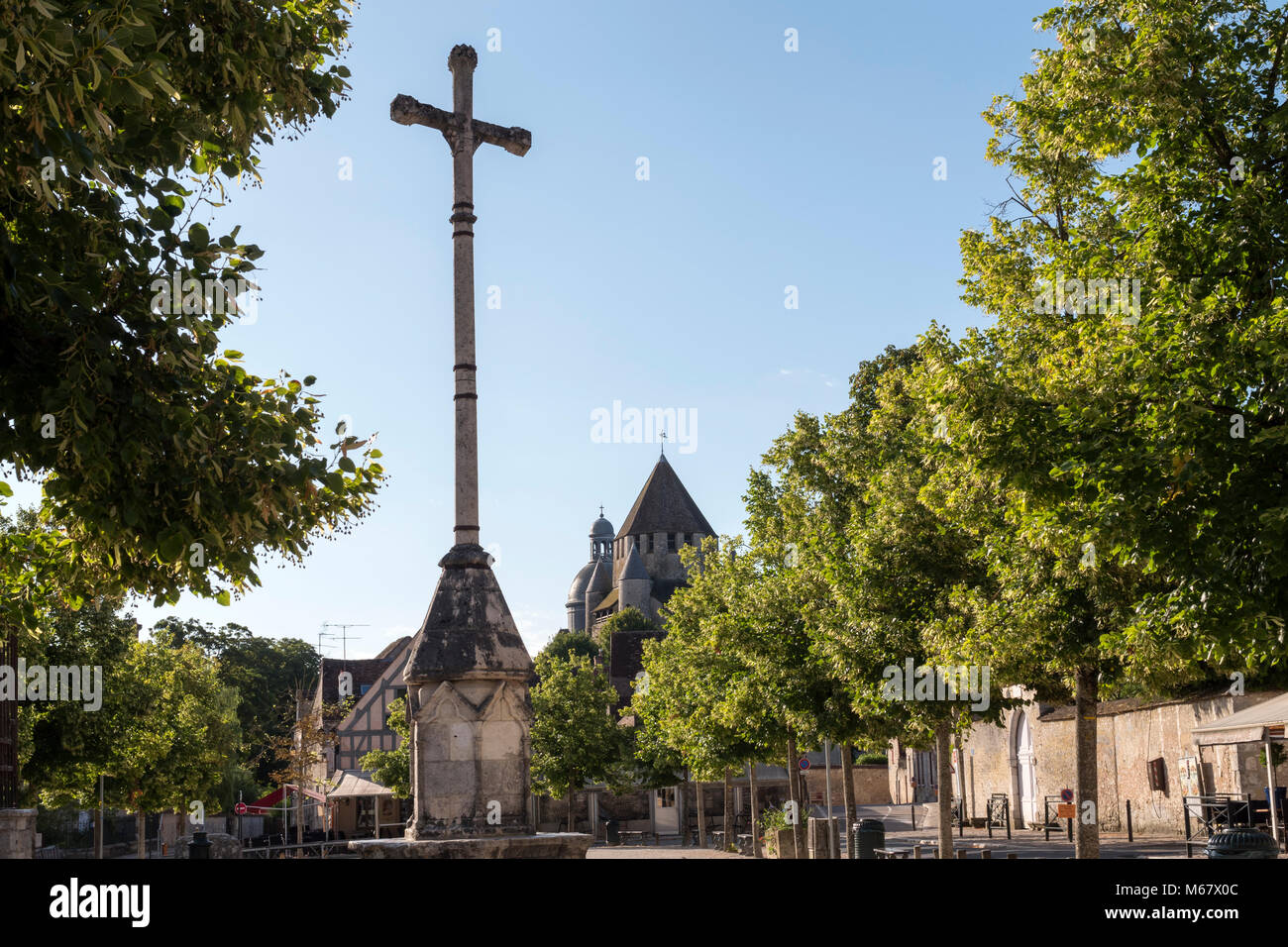 Place du Chatel Tour César Provins Seine-et-Marne Ile-de-France Frankreich Stockfoto