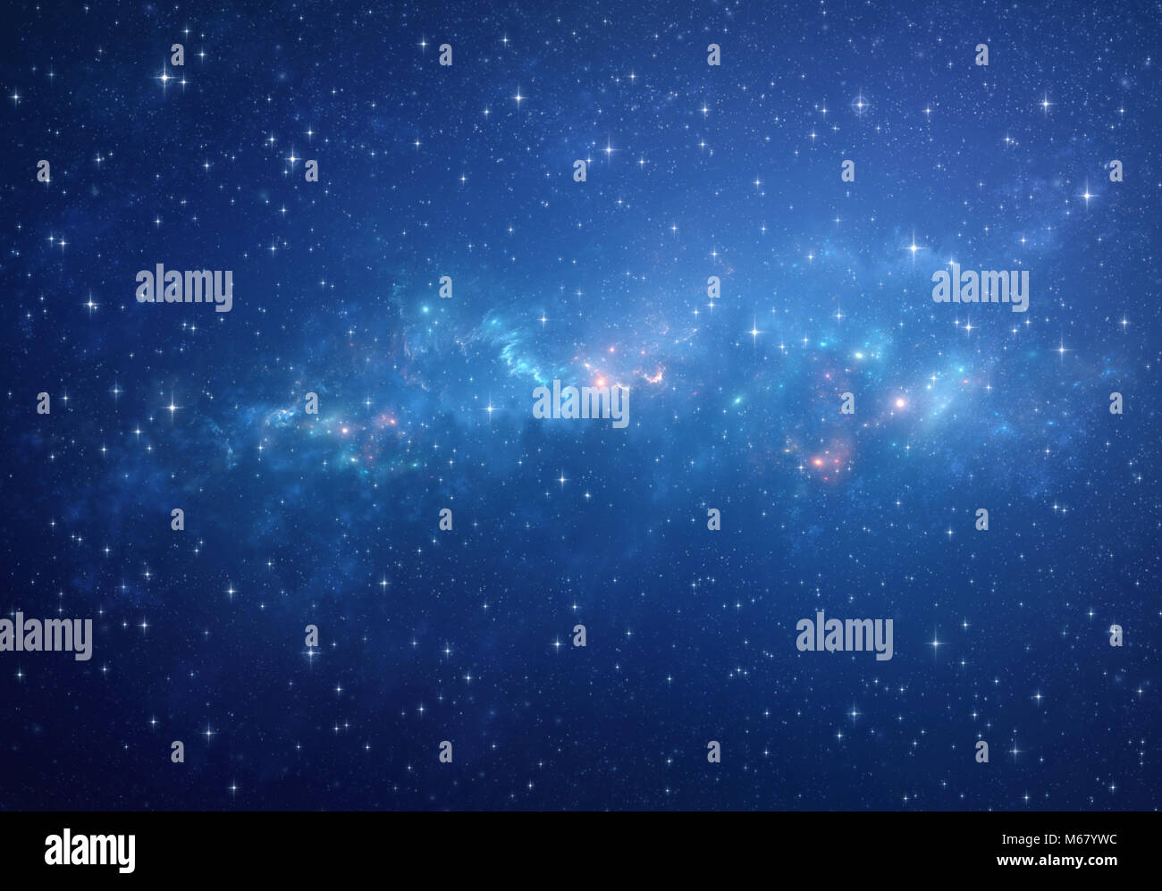 Deep Space voll von Sternhaufen und Galaxien. Universum in hoher Auflösung Unendlich. Stockfoto
