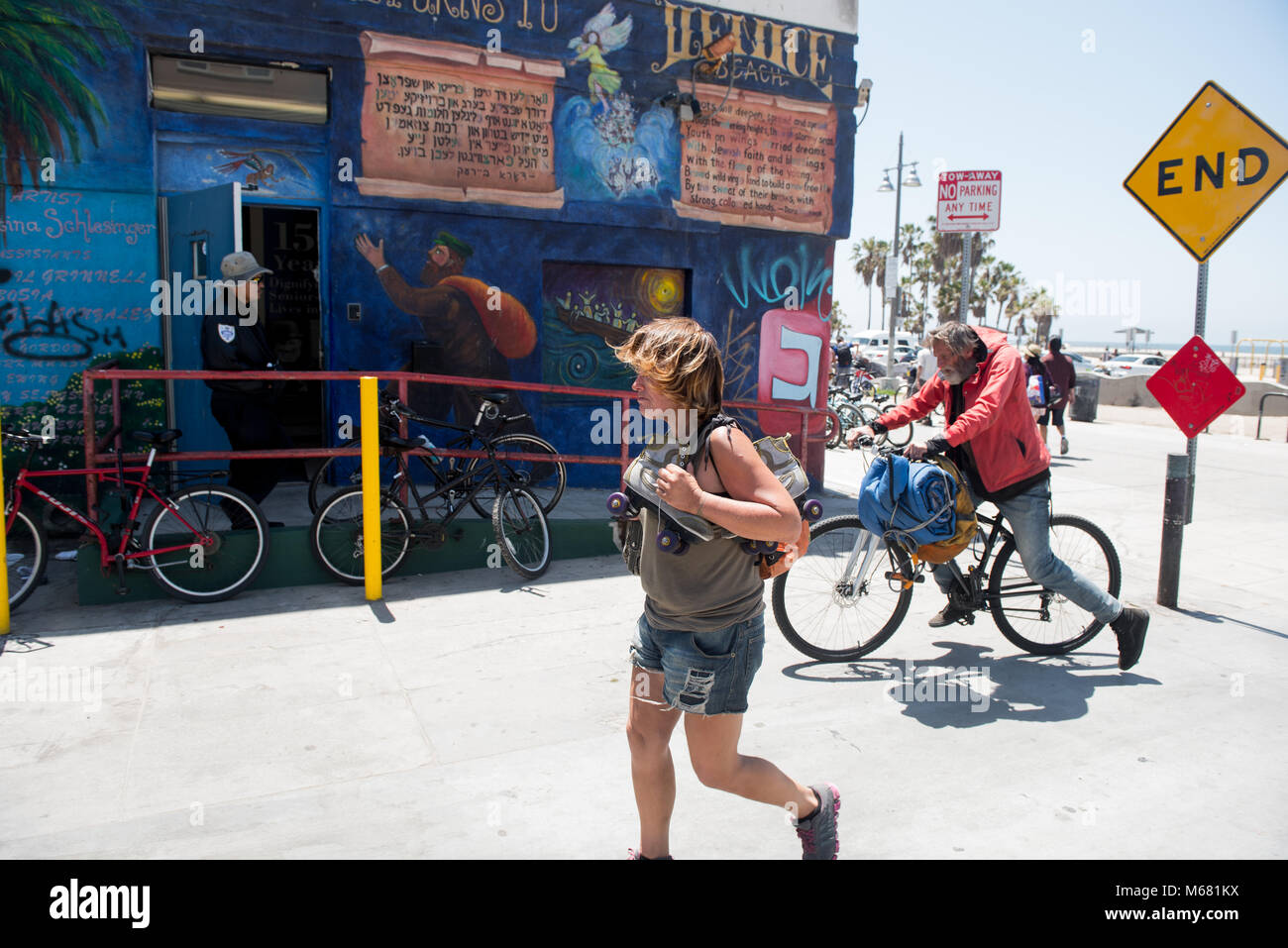 Venice Beach Nachbarschaft mit der Bewohner Stockfoto