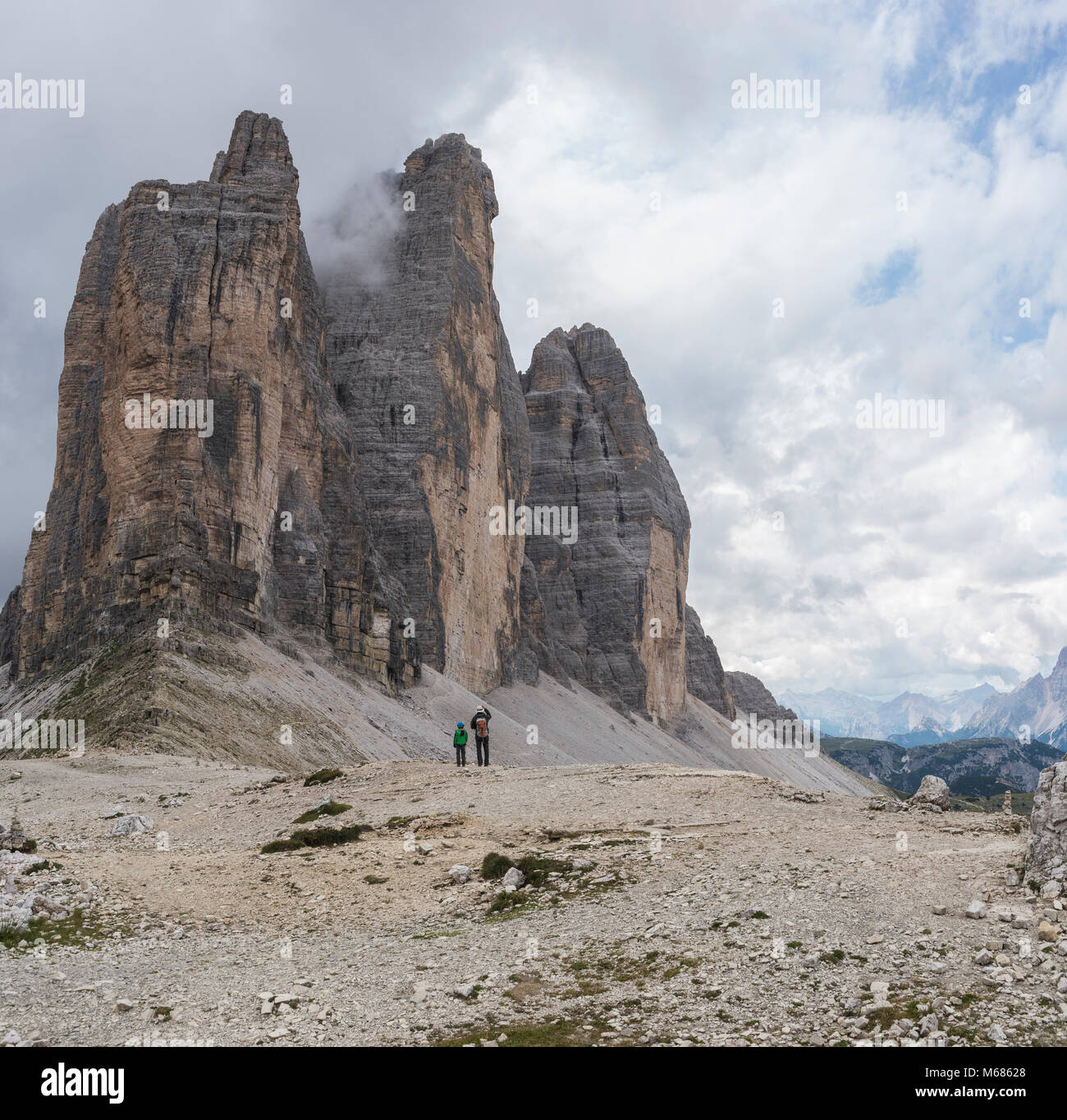 Die Drei Zinnen, Dolomiten, Venetien, Italien. Stockfoto