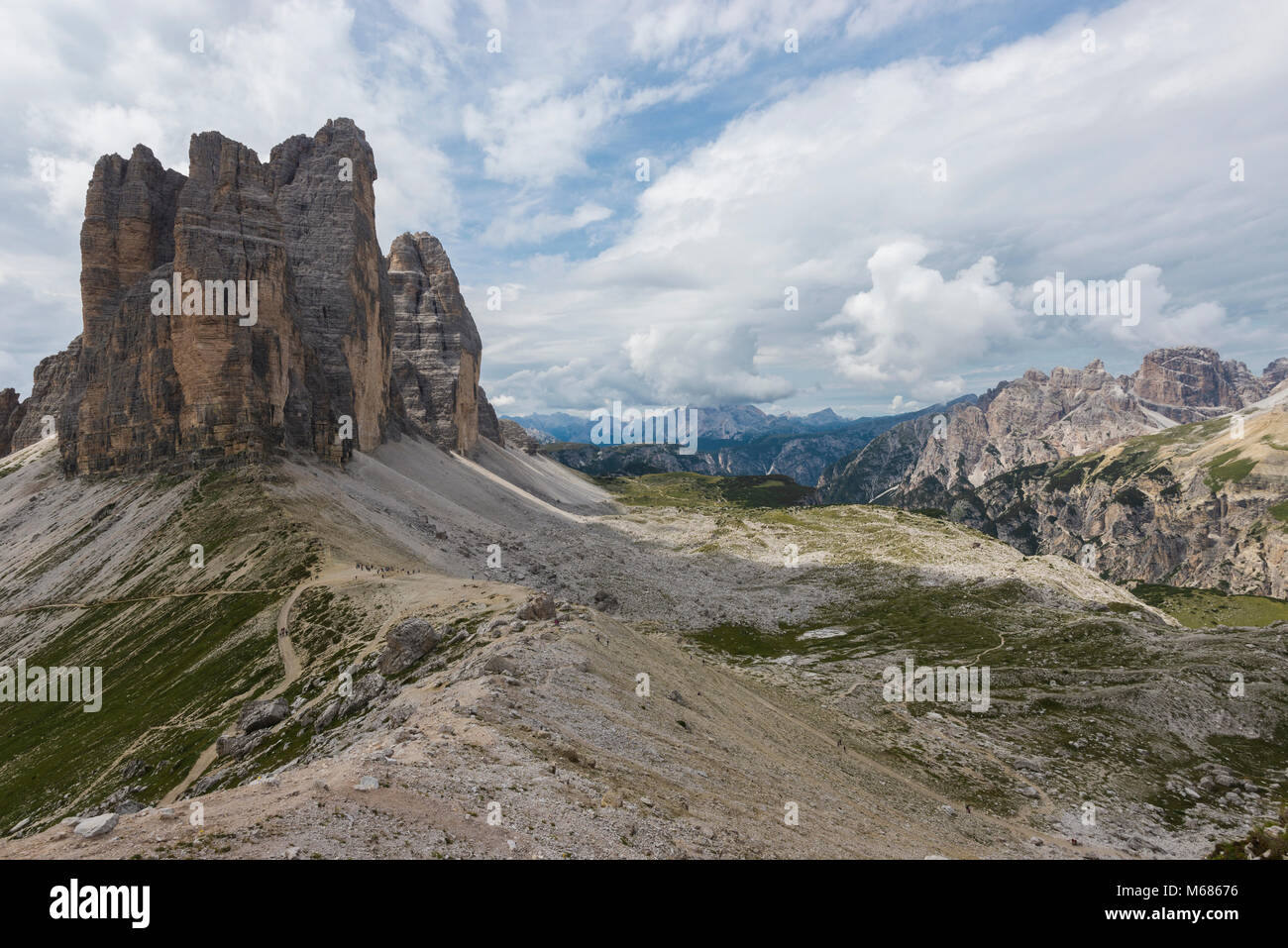 Die Drei Zinnen, Dolomiten, Venetien, Italien. Stockfoto