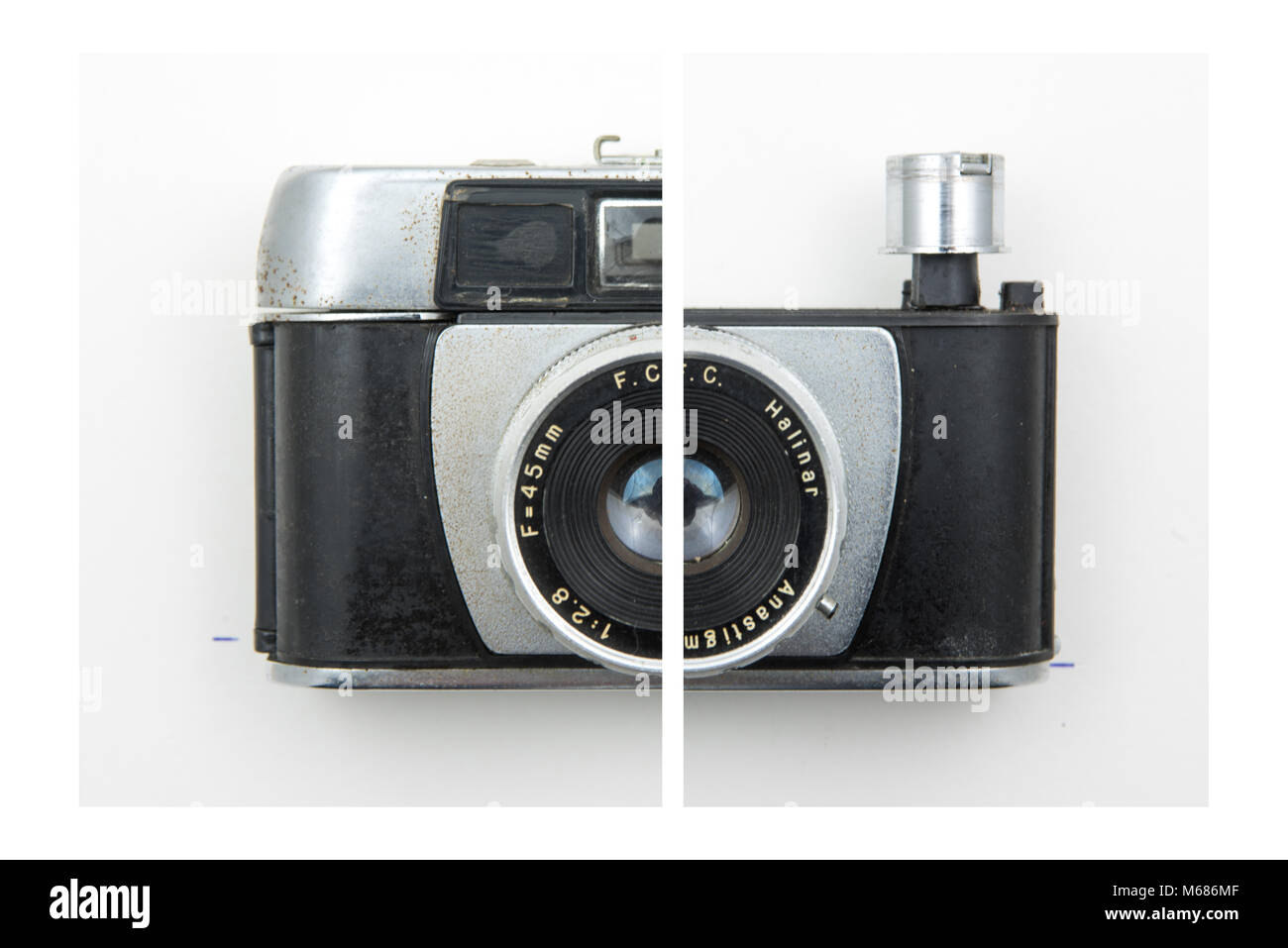 Die Arbeit im Studio Untersuchungen an alten Kameras Stockfoto