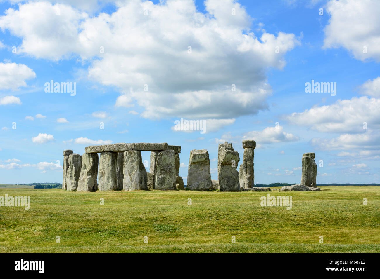 Stonehenge, eine neolithische Ring der stehenden Steine auf Salisbury, Wiltshire, England, UK. Stonehenge wurde von der UNESCO zum Weltkulturerbe im Jahr 1986. Stockfoto