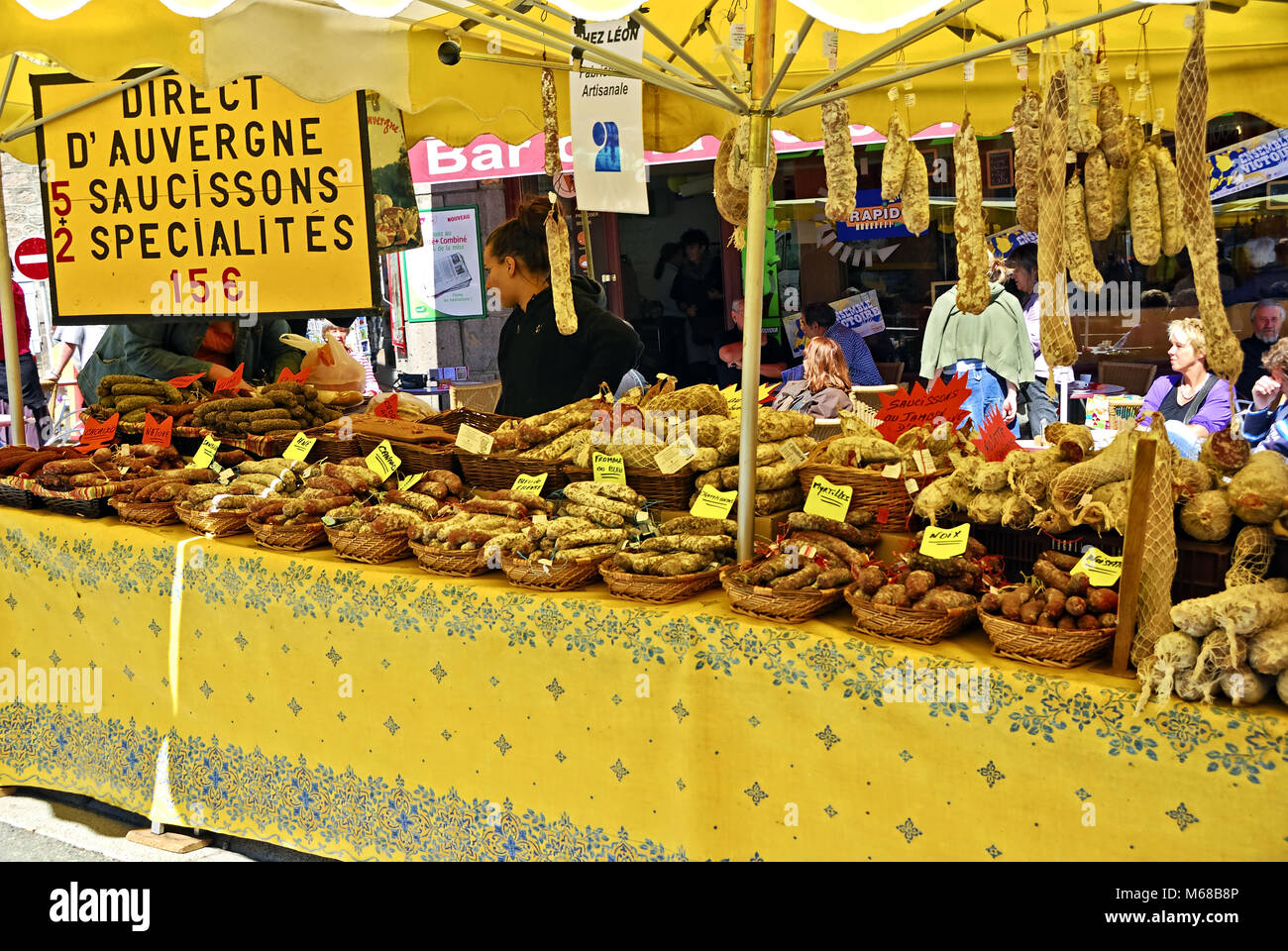 Ein fleisch Stall in Besse-en-Chandesse Stockfoto