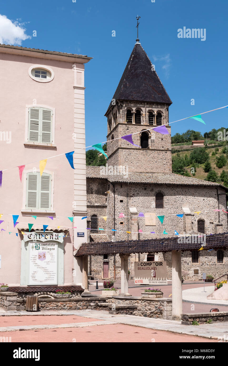 Die Kirche von Saint Nicolas Beaujeu Villefranche-sur-Saône Rhône Auvergne-Rh ône-Alpes Frankreich Stockfoto