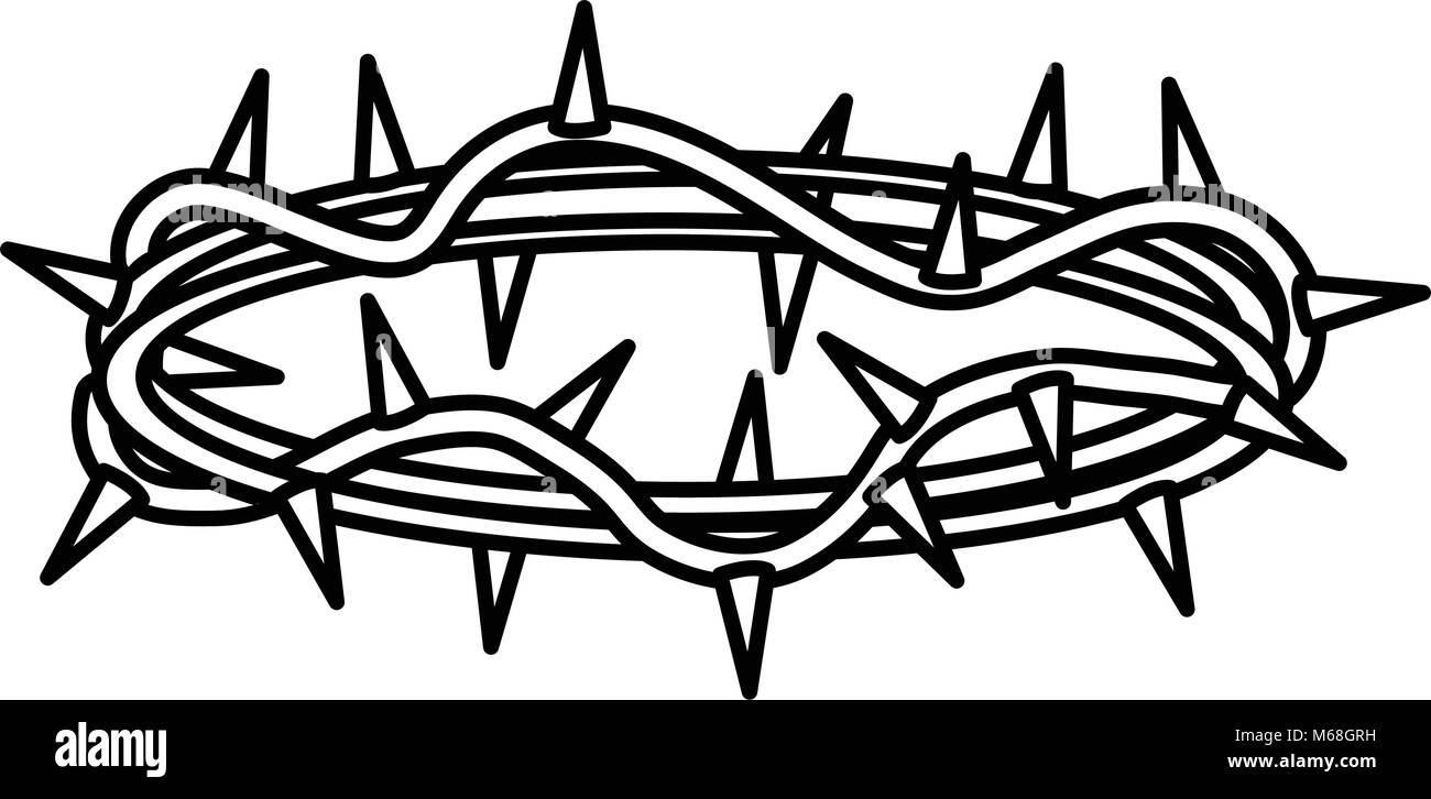 Dornenkrone Symbol auf weißem Hintergrund, Vektor illutration Stock Vektor