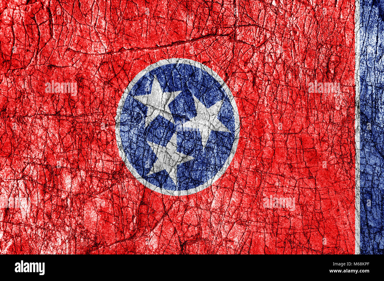 Groll Stein Tennessee Flagge bemalt Stockfoto