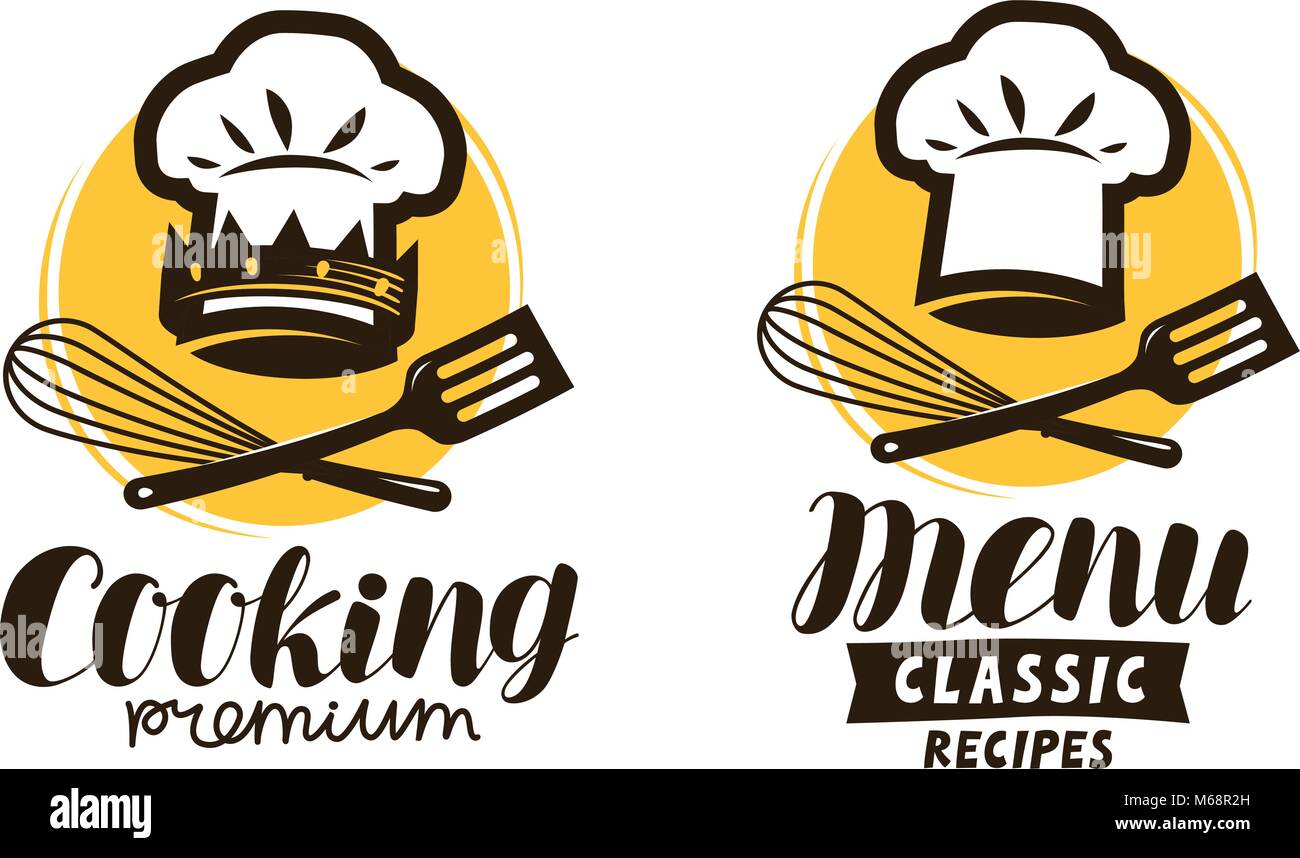 Kochen, Küche Logo. Etikett für Restaurant oder Cafe. Vector Illustration Stock Vektor