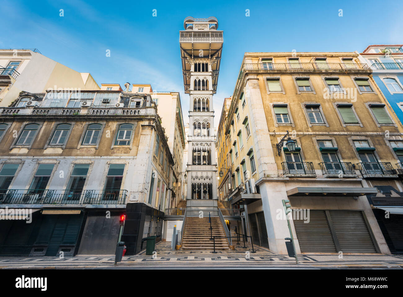 Santa Justa Aufzug in Lissabon Portugal Stockfoto