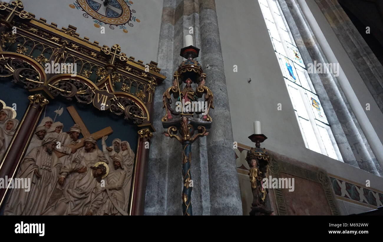 Schwaz - Tirol Österreich Kirche Pfarrkirche Maria Himmelfahrt, Kirche in Tirol in der Nähe von Innsbruck Österreich Stockfoto