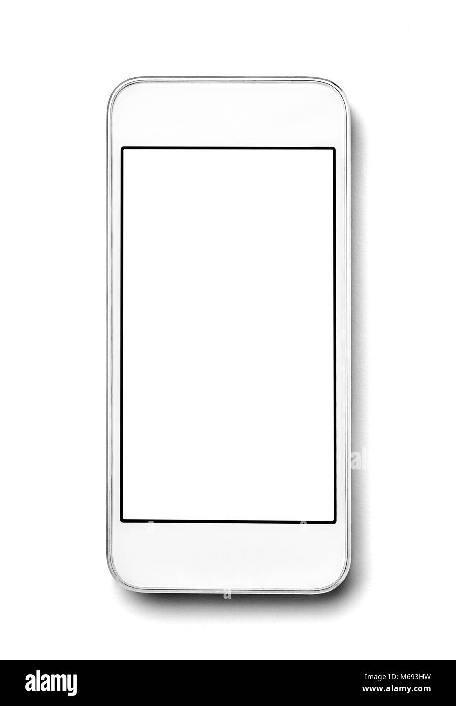 Nahaufnahme der Ein Smartphone auf weißem Hintergrund Stockfoto