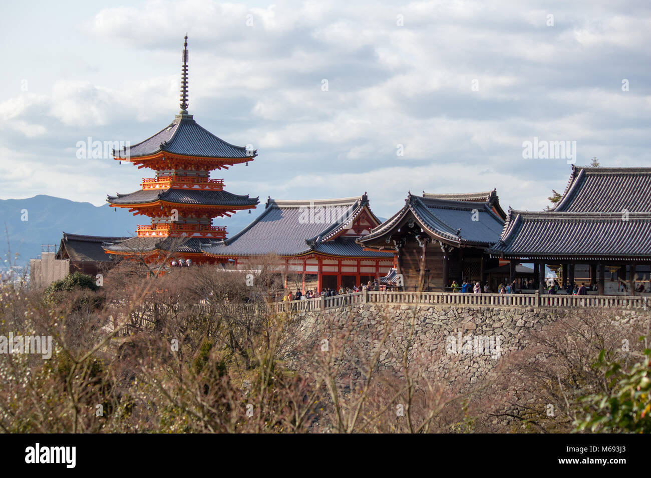Der Kiyomizu-dera buddhistischen Tempel in der Gion in Kyoto, Japan. Stockfoto