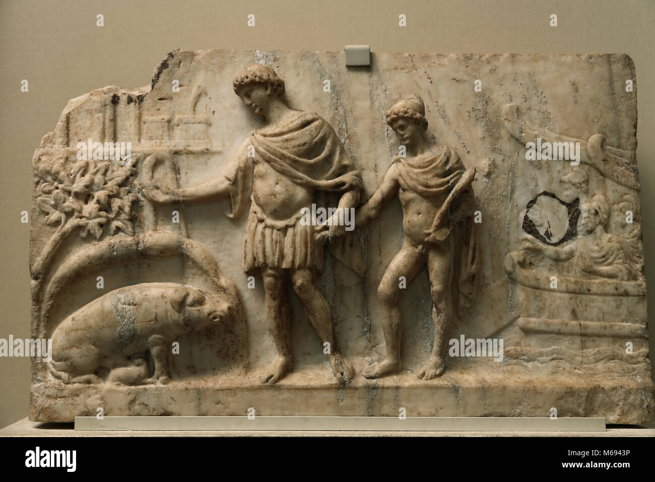 Aeneas und sein Sohn Ascanius Gründung Roms. 140-50 AD. Rom, Italien. Marmor. British Museum. London. Stockfoto