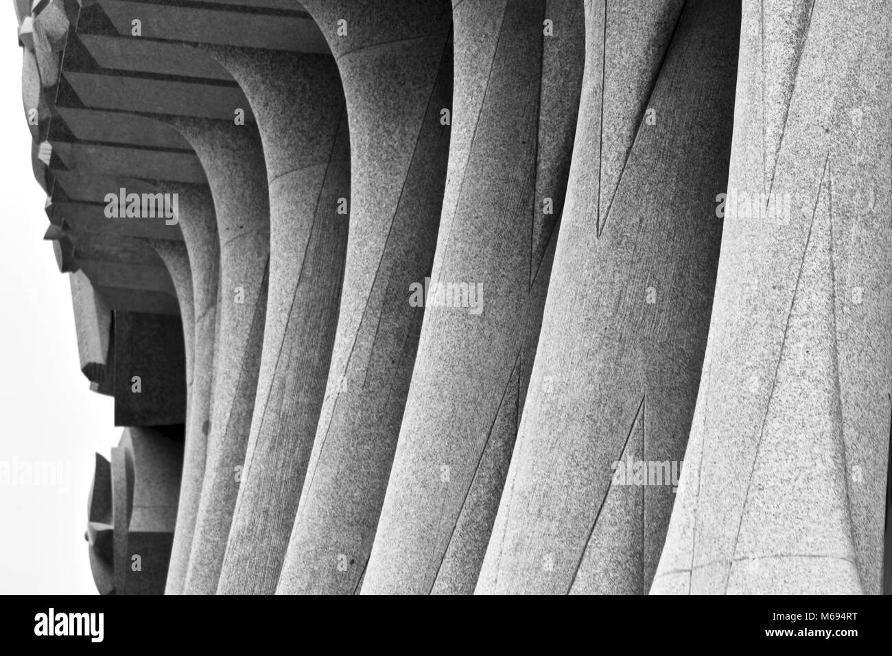 Detail der Fassade la Sagrada Familia Barcelona Stockfoto