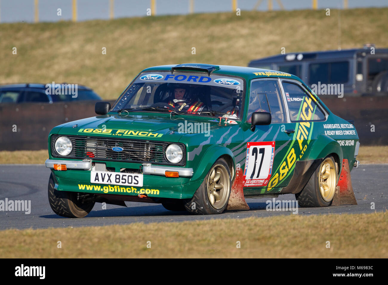 Steven Finch in seinem Ford Escort MK2 2018 Motorsport News Snetterton Bühne Rally, Norfolk, Großbritannien. Stockfoto