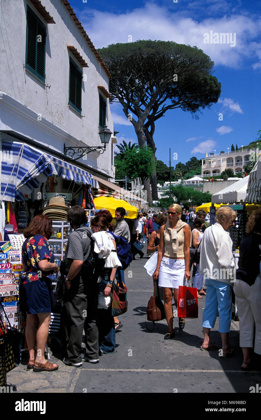 Anacapri, Souvenirläden, die Insel Capri, Italien, Europa Stockfoto