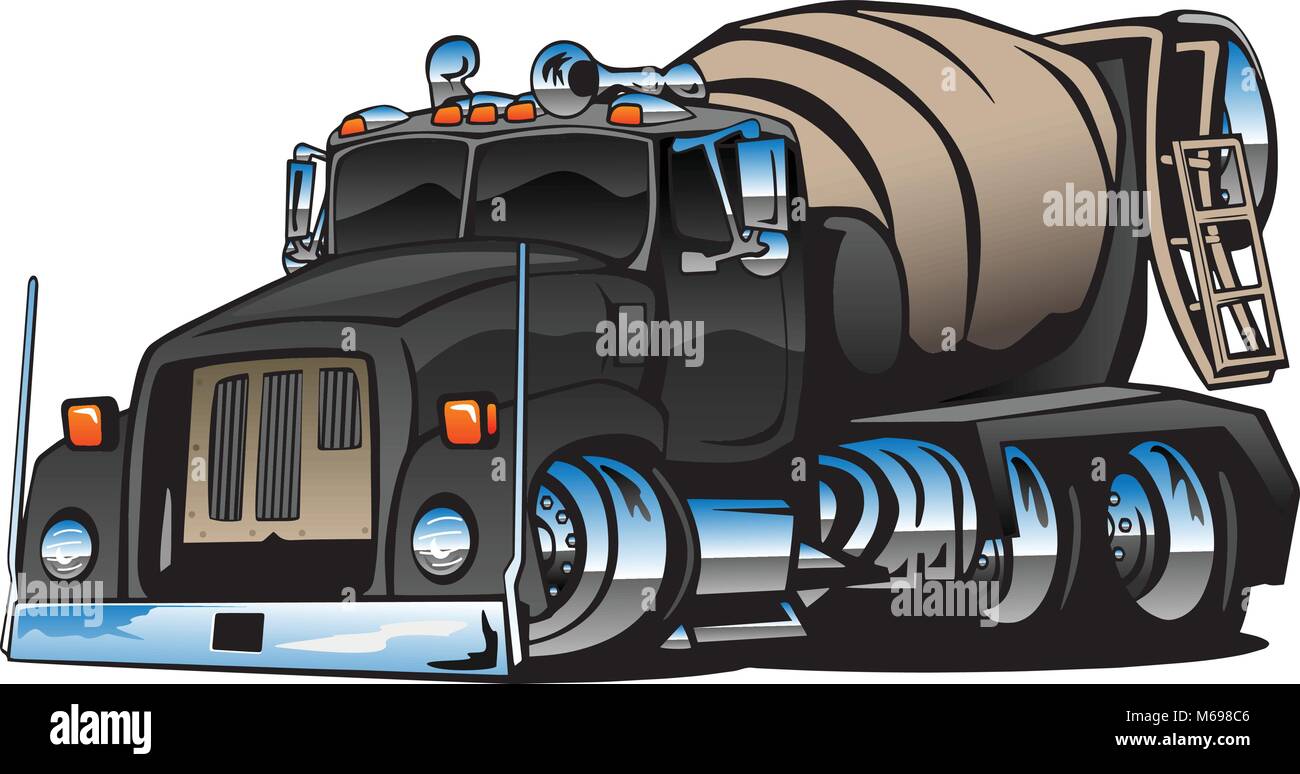 Betonmischer LKW Cartoon Vector Illustration Stock Vektor