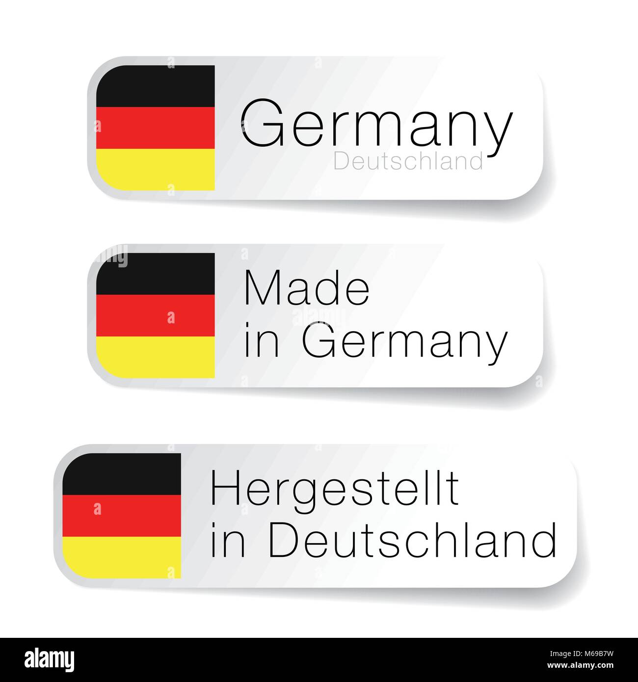 In Deutschland Label mit deutscher Übersetzung gemacht Stock Vektor