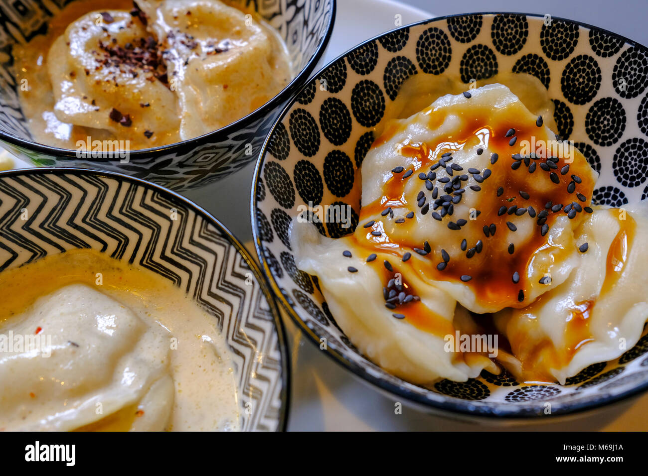 Ravioli Gericht in einem Restaurant. Kondom. Le Gers, neue Aquitaine, Midi-Pyerenees. Frankreich Europa Stockfoto