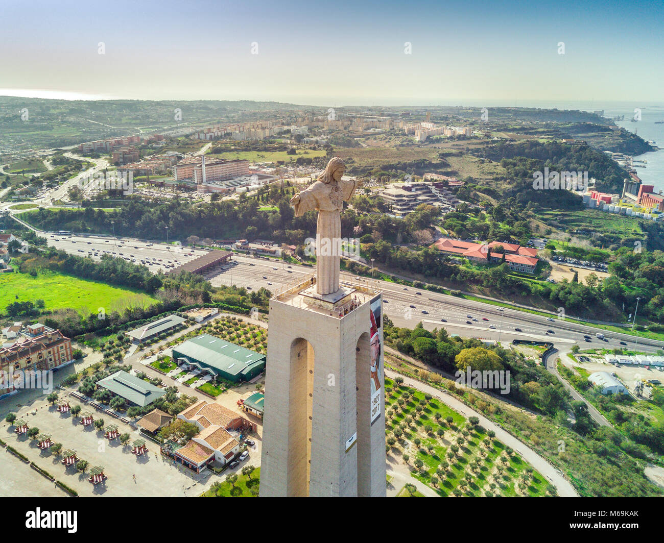 Jesus Christus Denkmal von Tejo in Lissabon, Portugal Stockfoto