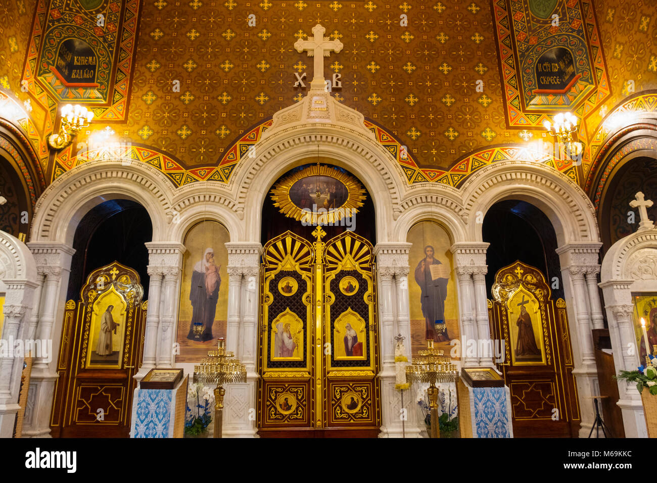 Cathédrale de l'Exaltation de la Sainte Croix. Russisch-orthodoxen Kirche. Altstadt, historisches Zentrum. Genf. Schweiz, Europa Stockfoto