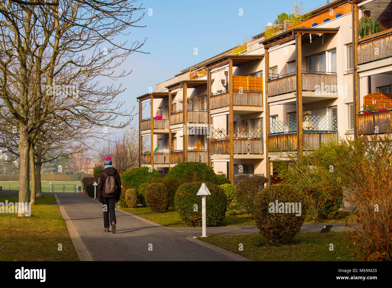 Wohn- Gebäude. Troinex, Genève Suisse. Genf. Schweiz Europa Stockfoto