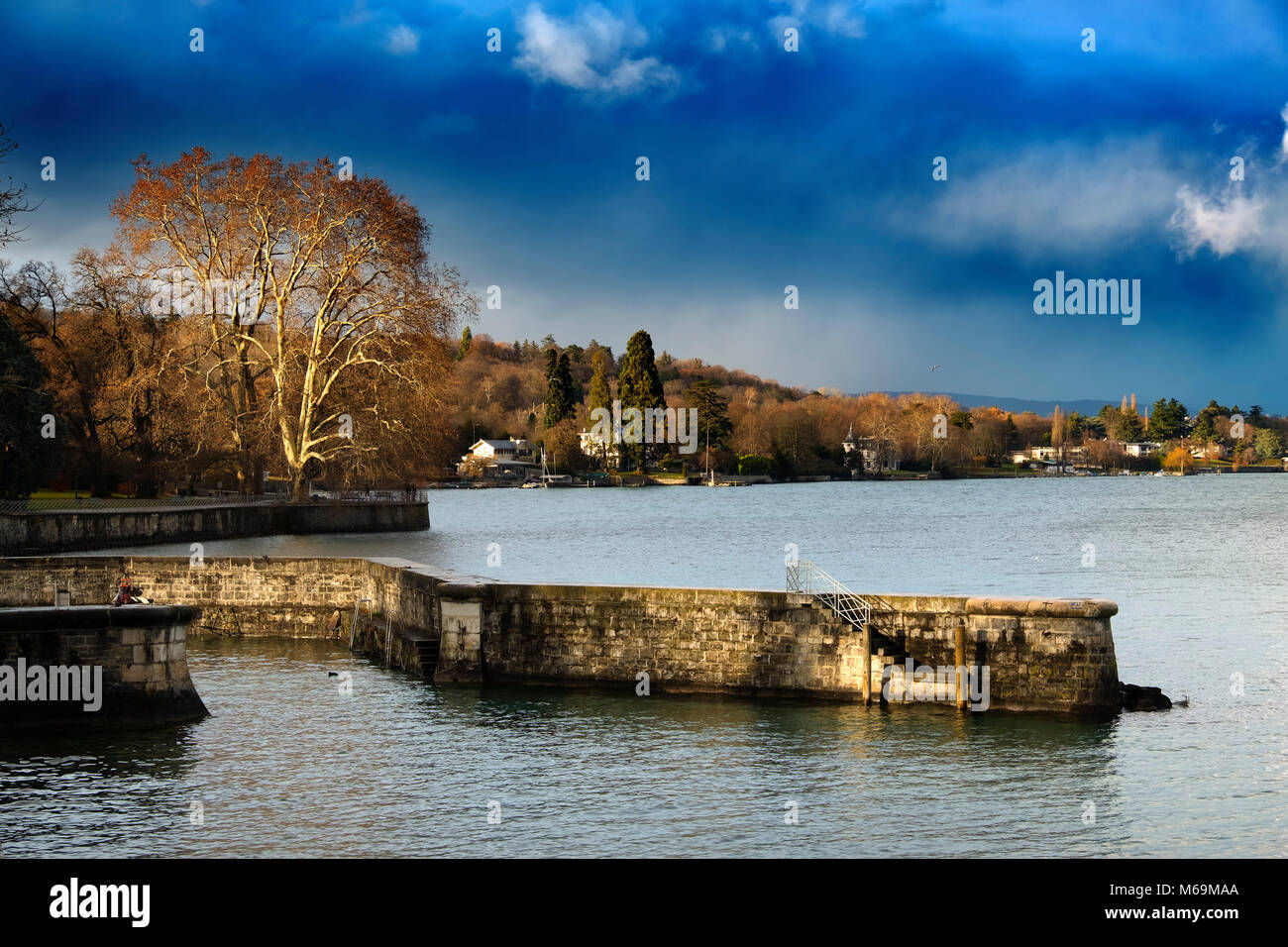 Leman See entfernt. Altstadt, historisches Zentrum. Genève Suisse. Genf. Schweiz Europa Stockfoto