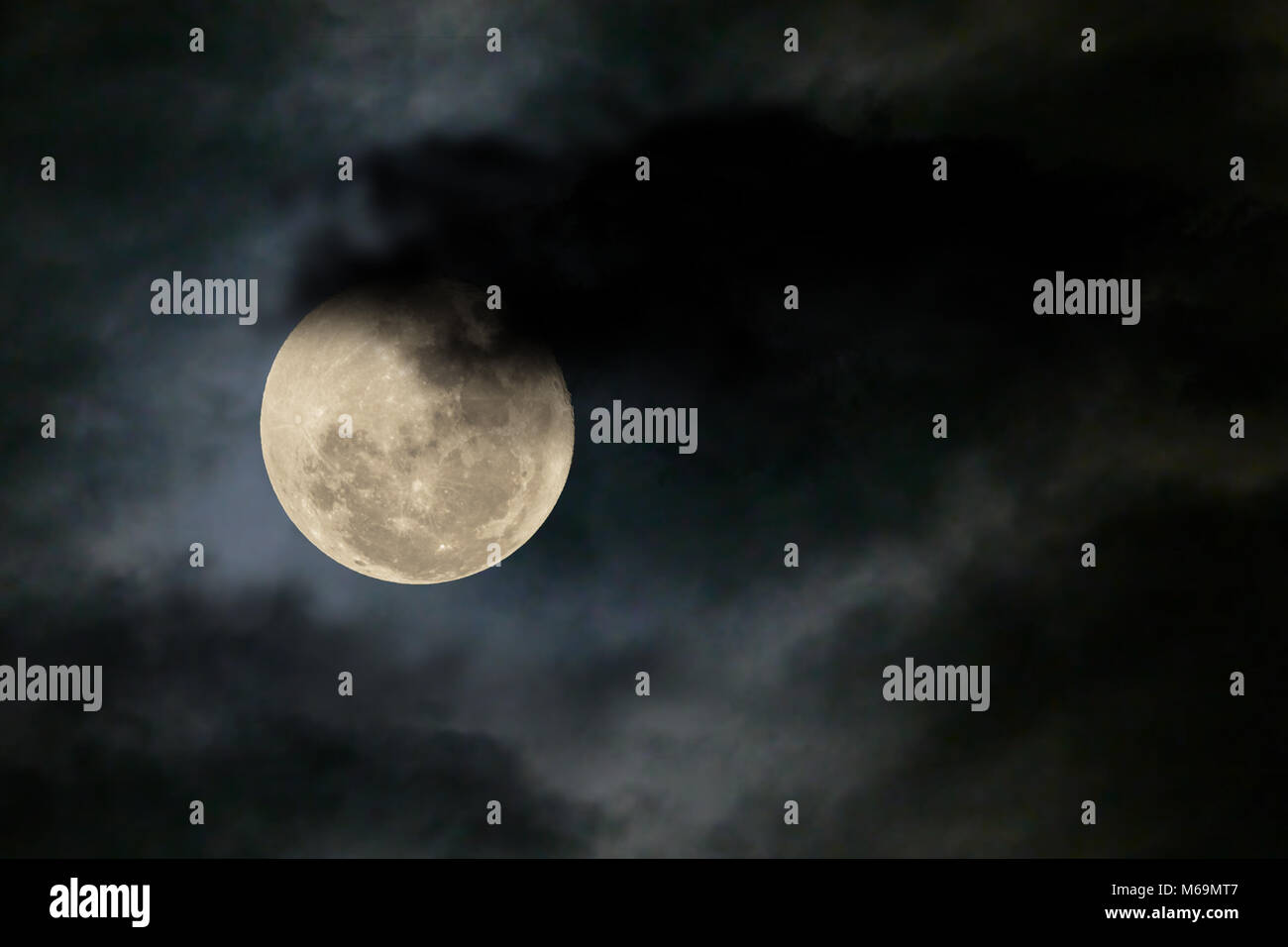 Einen schönen Vollmond erfassen Stockfoto