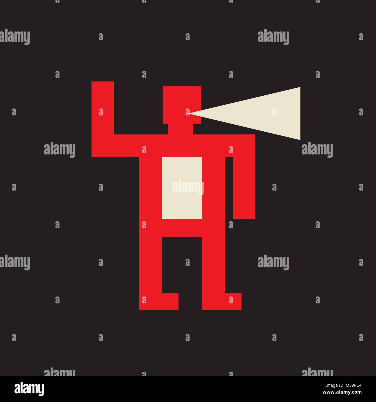 Inserent oder lautes Sprechen Agitator und Propagandist-konstruktivistischen Stil Stock Vektor