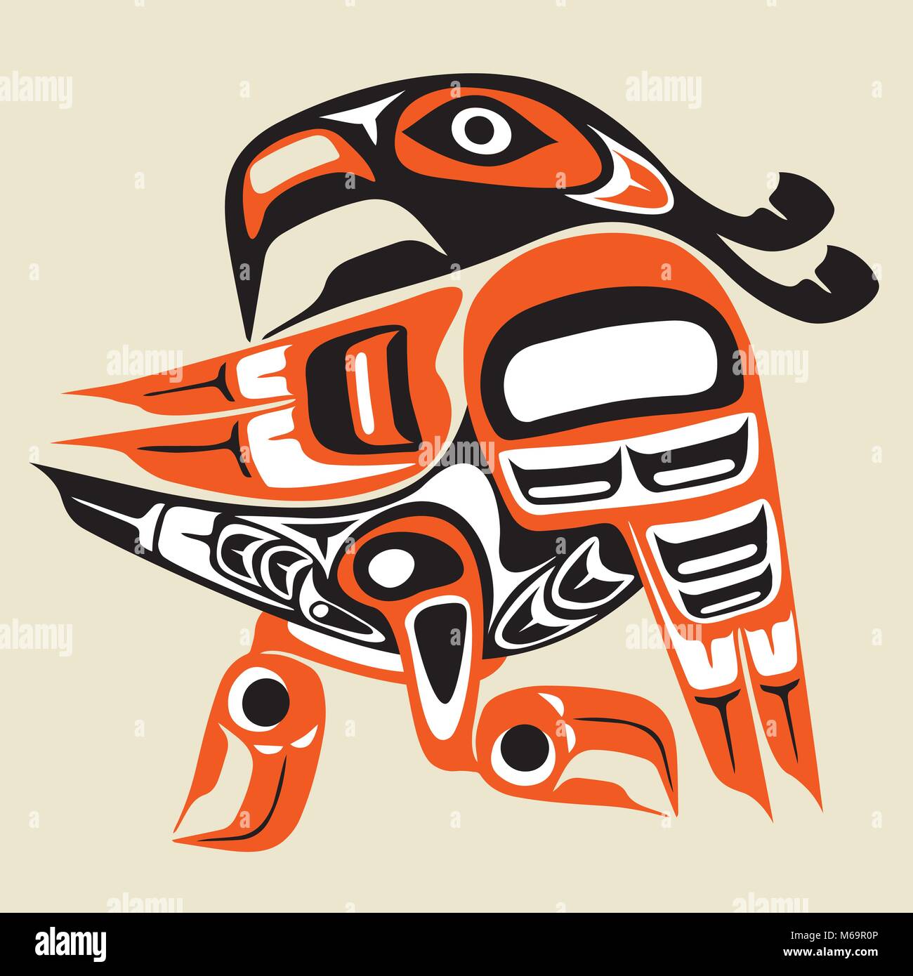 Tanzende Vogel - First Nation Aboriginal Kunst Stil Stock Vektor