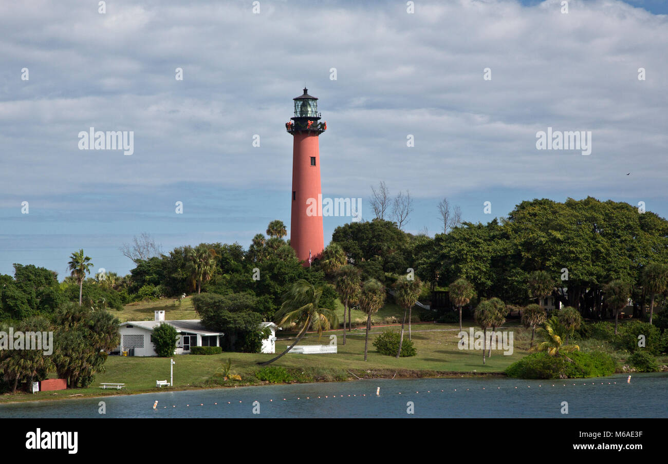 Blick auf Jupiter Leuchtturm, Florida Stockfoto