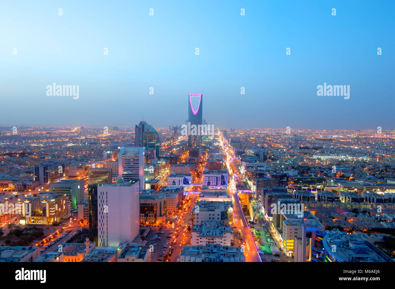 Riad Skyline bei Nacht #7, der Hauptstadt von Saudi-Arabien Stockfoto