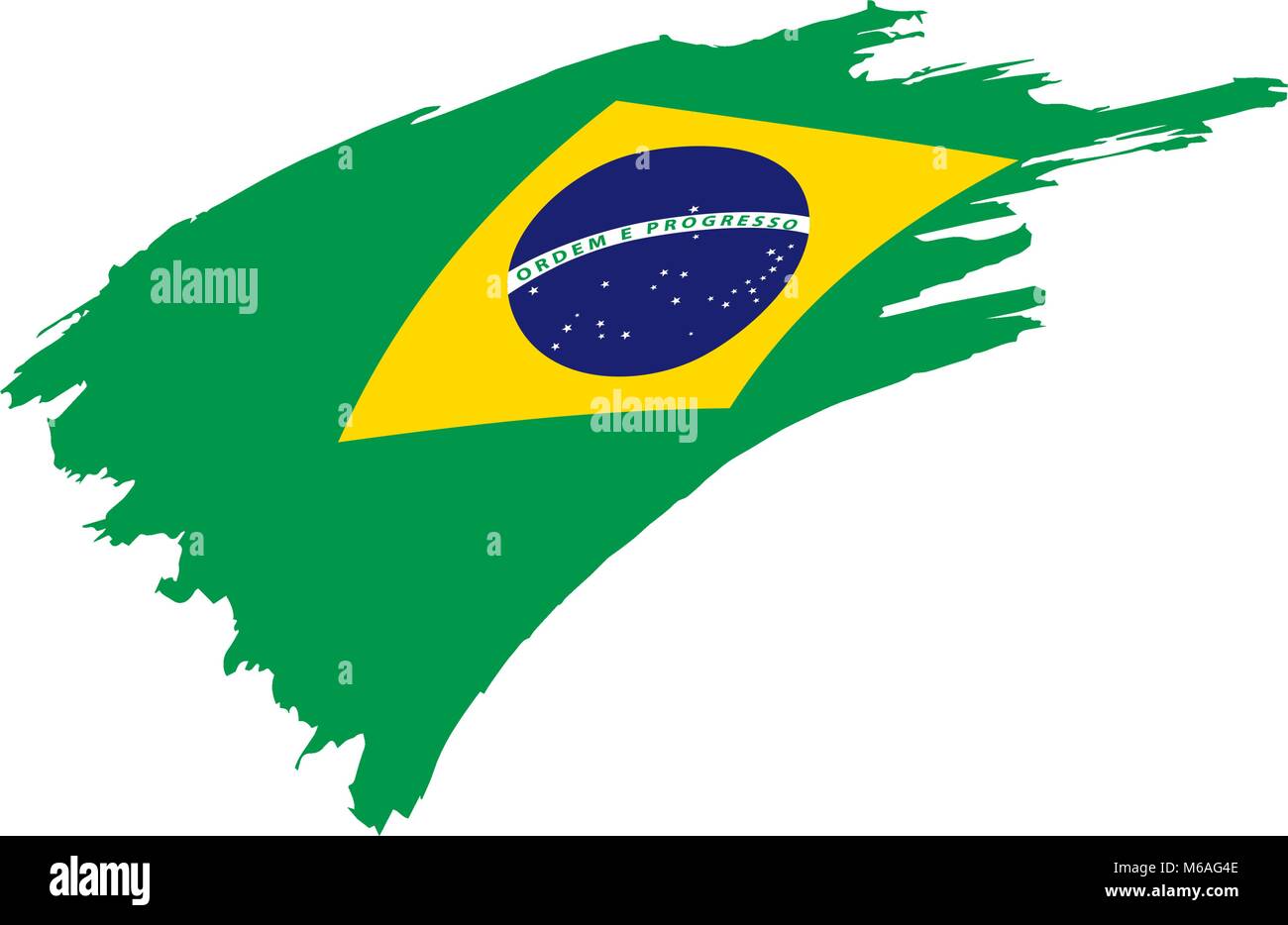 Brasilien Flagge, Vektor, Abbildung Stock Vektor