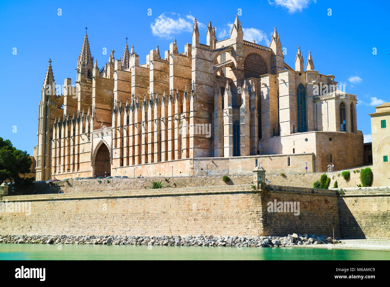 Palma de Mallorca, Spanien. La Seu - Die berühmten mittelalterlichen gotischen Kathedrale in der Hauptstadt der Insel Stockfoto