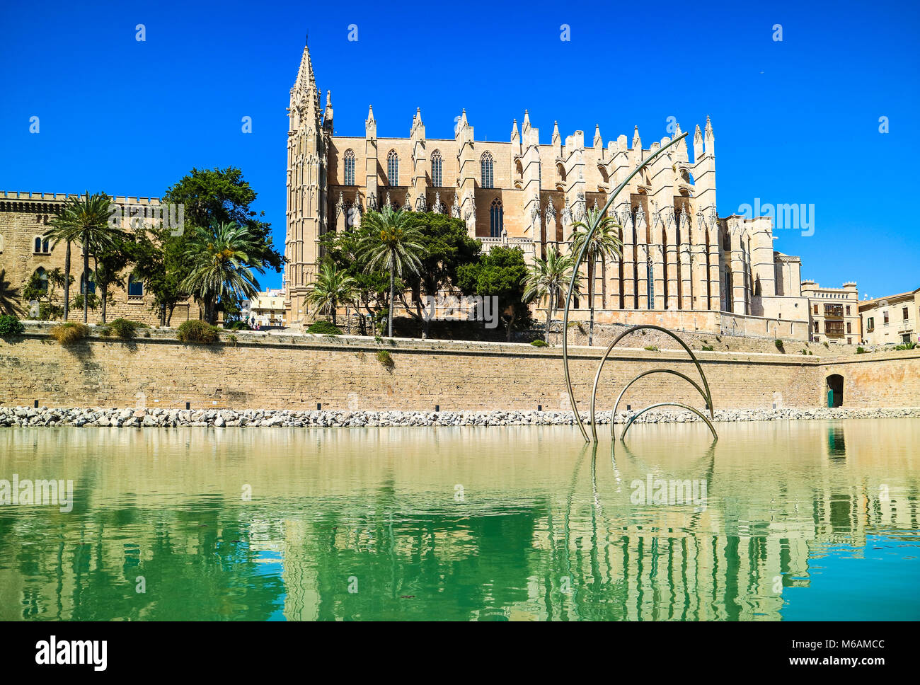 Palma de Mallorca, Spanien. La Seu - Die berühmten mittelalterlichen gotischen Kathedrale in der Hauptstadt der Insel Stockfoto