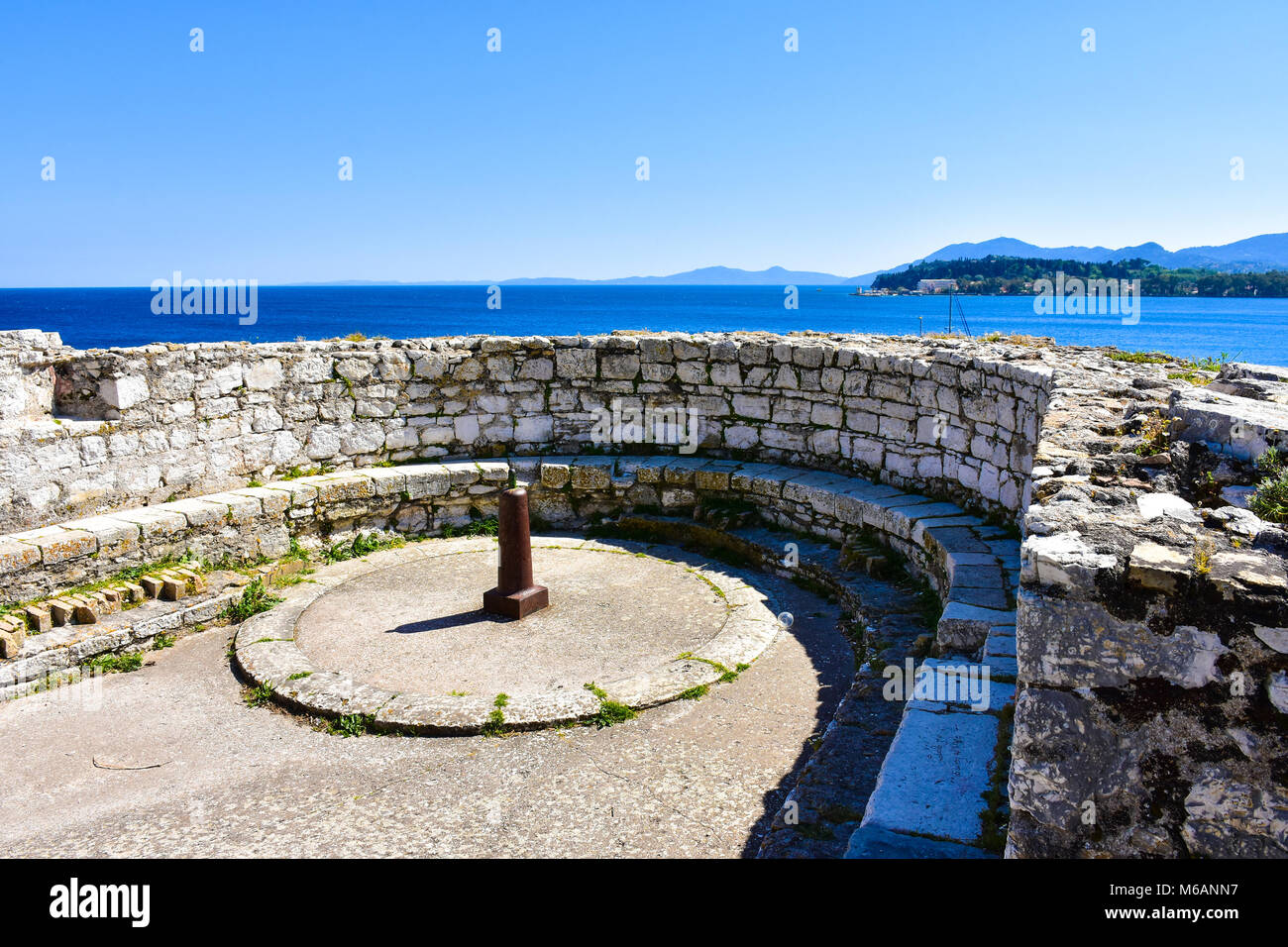 Die Mauern der Altstadt von Korfu (Kerykra) Stadt in Griechenland. Top Destination im Mittelmeer. Stockfoto