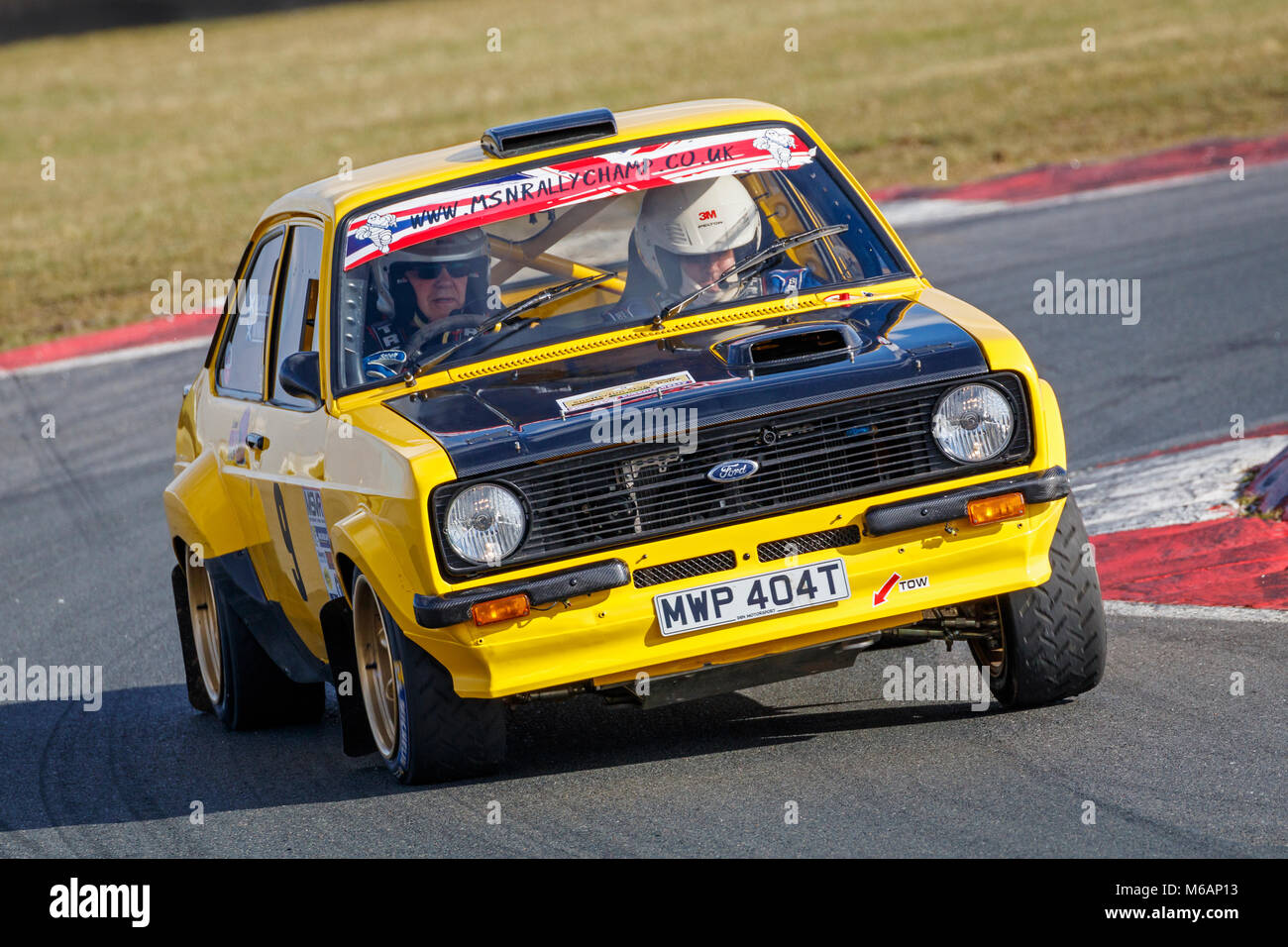 Tom Blackwood und Gordon gewinnen in Ihrem Ford Escort MK2 während der 2018 Motorsport News Snetterton Bühne Rally, Norfolk, Großbritannien. Stockfoto